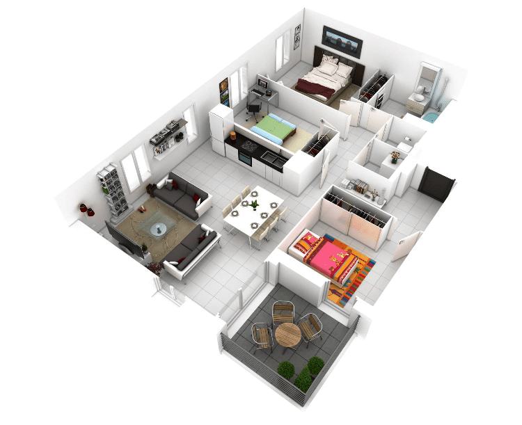 10 Desain Rumah Minimalis 3 Kamar Tidur Sederhana Tetap Nyaman untuk Keluarga 2